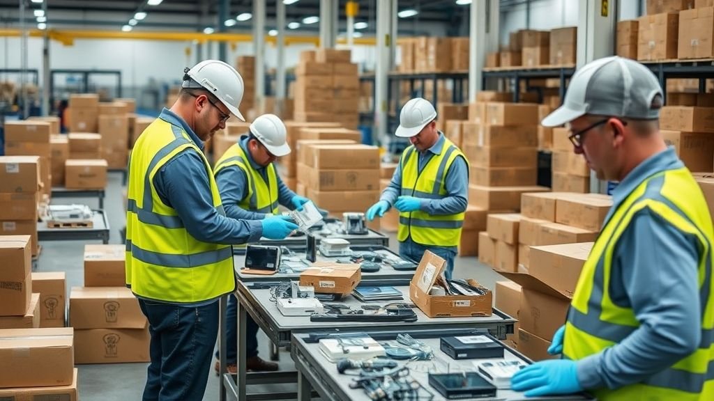 {"prompt":"Factory workers and supervisors performing quality inspection of export goods before packaging. People in safety vests and gloves, scanning barcodes and checking items like electronics or homeware on sorting tables. Industrial environment with shipping boxes around.","originalPrompt":"Factory workers and supervisors performing quality inspection of export goods before packaging. People in safety vests and gloves, scanning barcodes and checking items like electronics or homeware on sorting tables. Industrial environment with shipping boxes around.","width":1024,"height":576,"seed":42,"model":"flux","enhance":false,"nologo":true,"negative_prompt":"worst quality, blurry","nofeed":false,"safe":false,"quality":"medium","image":[],"isMature":false,"isChild":false}