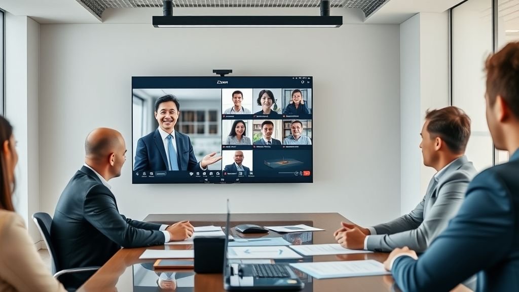 {"prompt":"Business meeting via video call between a Chinese export team and European partners. A modern office with a large screen showing a Zoom meeting, where a smiling man in a suit is presenting from a European-style office. Documents and product mockups on the table.","originalPrompt":"Business meeting via video call between a Chinese export team and European partners. A modern office with a large screen showing a Zoom meeting, where a smiling man in a suit is presenting from a European-style office. Documents and product mockups on the table.","width":1024,"height":576,"seed":42,"model":"flux","enhance":false,"nologo":true,"negative_prompt":"worst quality, blurry","nofeed":false,"safe":false,"quality":"medium","image":[],"isMature":false,"isChild":false}